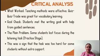 REFLECTION FOR MICRO TEACHING (TEACHING LISTENING AND SPEAKING)