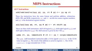 VLSI SYSTEMS AND ARCHITECTURE: Instruction Set Architecture and MIPS Instructions