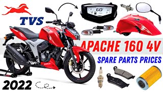 TVS APACHE 160 4V 💬 SPARE PARTS PRICES IN 2022 || TVS GENUINE PARTS || #tvsapache1604vbs6 #youtube