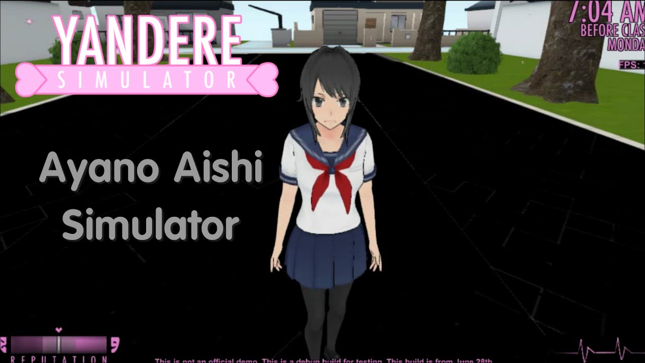 Senpai is my mine!!!!|Ayano Aishi Simulator Mod by Midori Gurin - YouTube