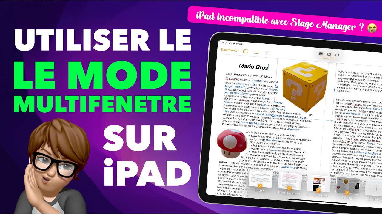 Utiliser le mode multifenetre de l'iPad ! • (iPad non compatible avec Stage Manager)