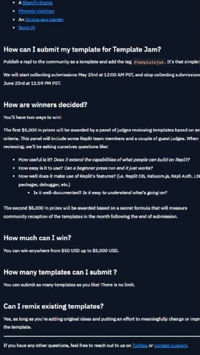 How to submit your template for Replit TemplateJam