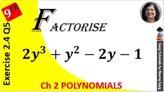 Factorise 2y³+y²-2y-1 | Factorise 2y³+y²-2y-1 Class 9 | Factorise 2y³+y²-2y-1 using factor theorem