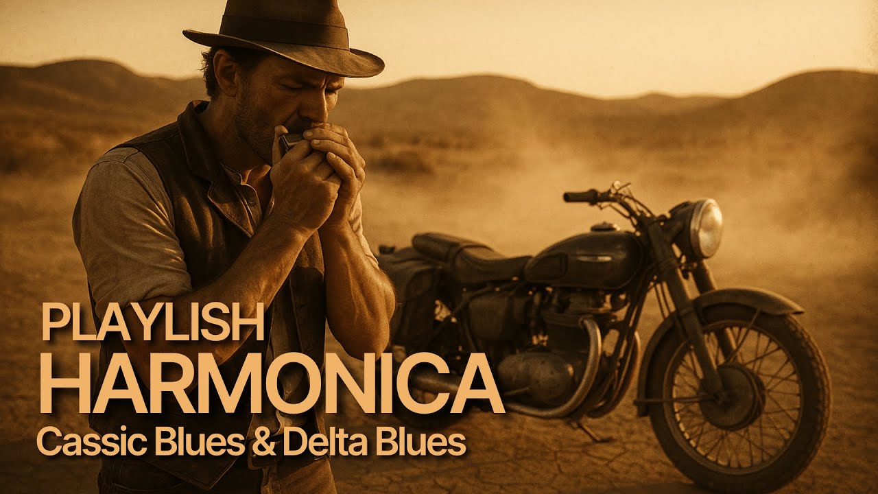 [PLAYLISH] Sleepy Night Blues Harmonica for Deep Sleep & Relaxation (Calm Instrumental Music)