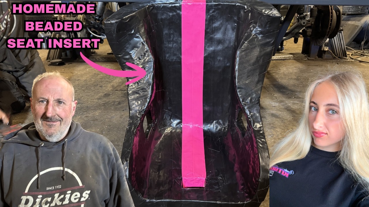 WE MAKE OUR OWN BEADED SEAT FOR MY RACECAR!