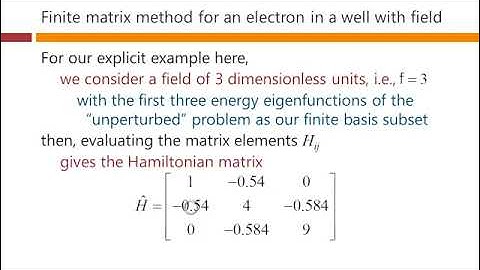 Use of finite matrices – David Miller
