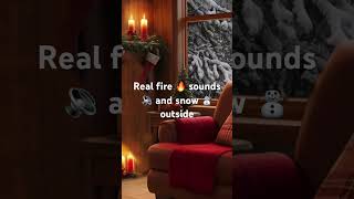 Perfect Cozy Winter ❄️ Log Cabin Ambience during a snowstorm ?️ asmr snow relax winter calm