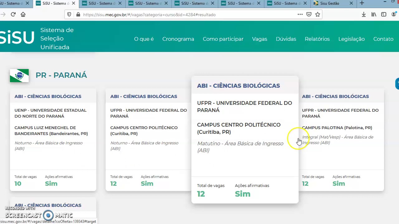 SISU: Atenção com os cursos ABI! - YouTube