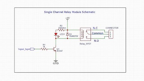 Single channel relay module circuit diagram , single channel relay schematic , Easyeda