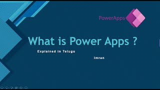 1) What is Power Apps  | Explained in Telugu |  Power Apps Telugu Tutorial