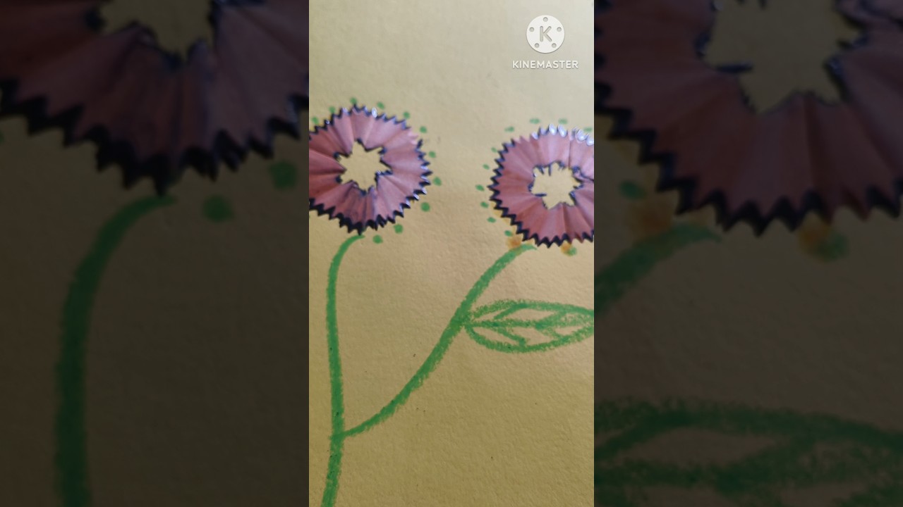 Step by step pencil wood flower craft