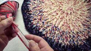 かぎ針編み　引き上げ編みの座布団の編み方