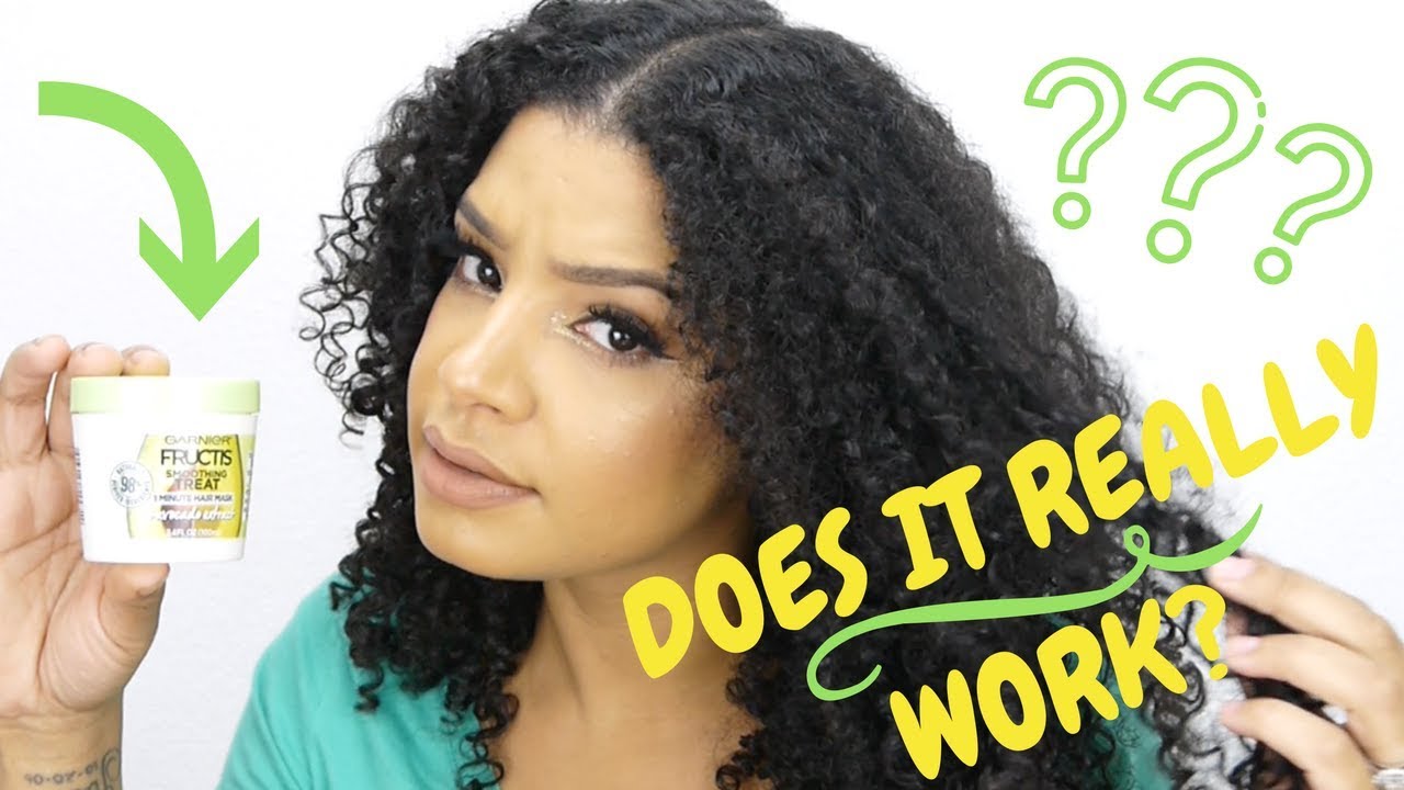 NEW Garnier Fructis Treats 1 Minute Hair Mask Review Natural Curly Hair