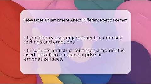 How Does Enjambment Affect Different Poetic Forms? - The Prose Path