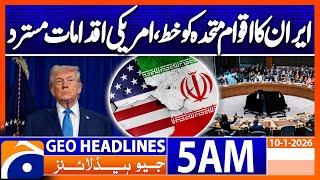 Irans Letter To The Un Security Council Headlines Geo News 5 Am 10 Jan 2026