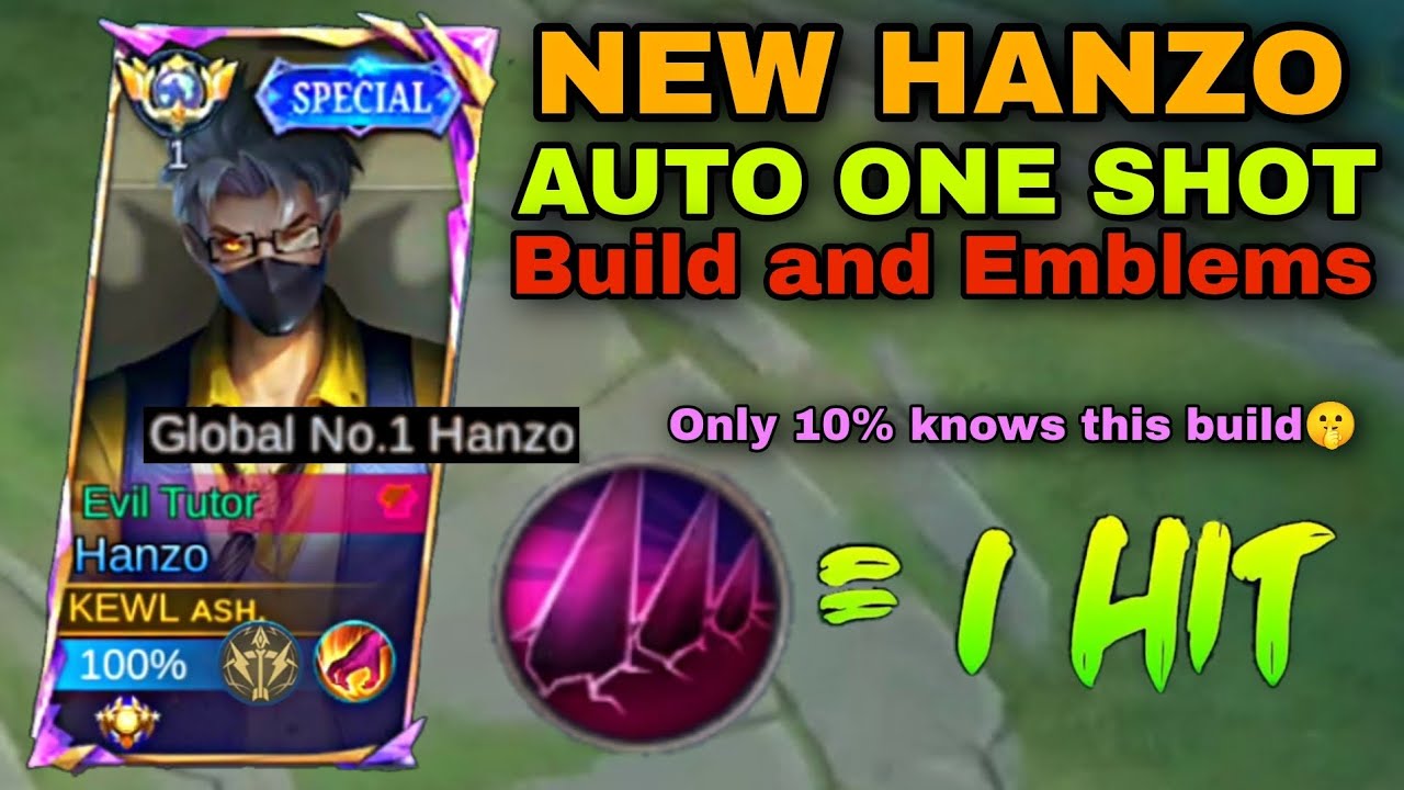 NEW HANZO AUTO ONE SHOT BUILDS AND EMBLEMS 2024 (must try) MLBB YouTube