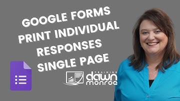 Google Form | Print Individual Responses | Shortened to Single Page