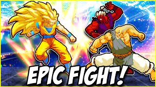 Goku vs Shin Akuma & Gouken🔴EXTREMELY EPIC FIGHT! (street fighter dragon ball) screenshot 4