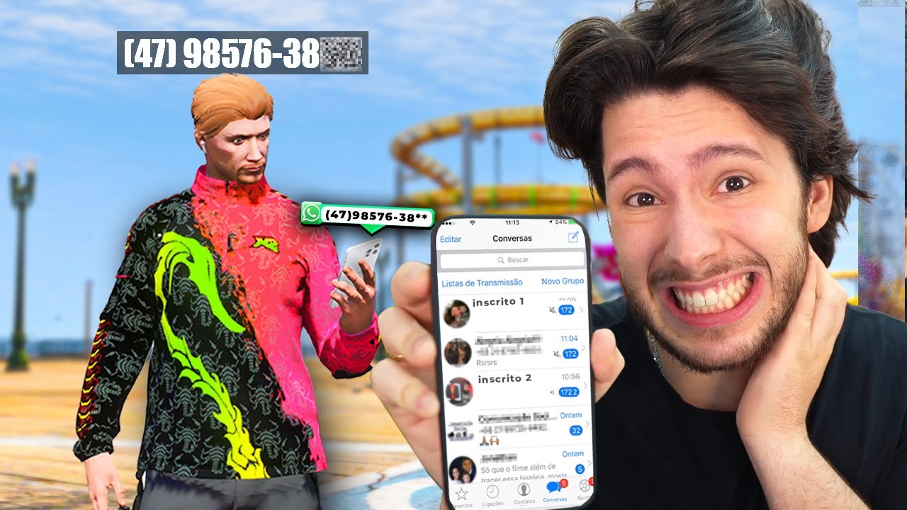 Coloquei meu WHATSAPP da VIDA REAL no GTA RP!! (deu ruim)