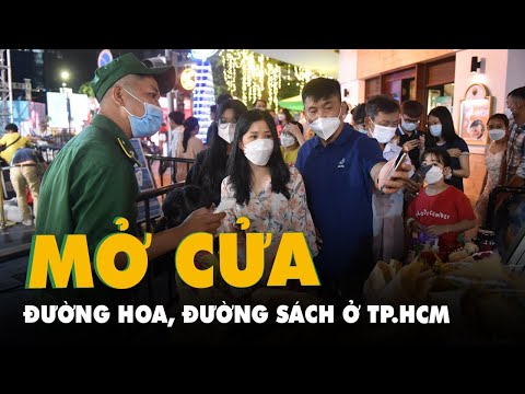 Video Đường hoa, đường sách ở TP.HCM mở cửa, khách tham quan... - youtube