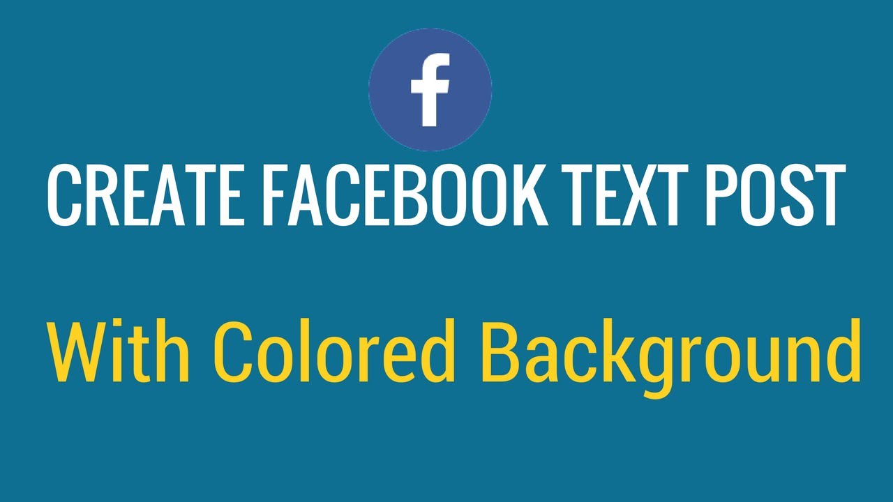 How to create facebook text post with colored background - YouTube