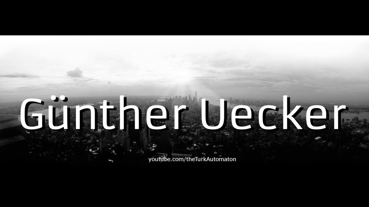 How To Pronounce G nther Uecker In German YouTube