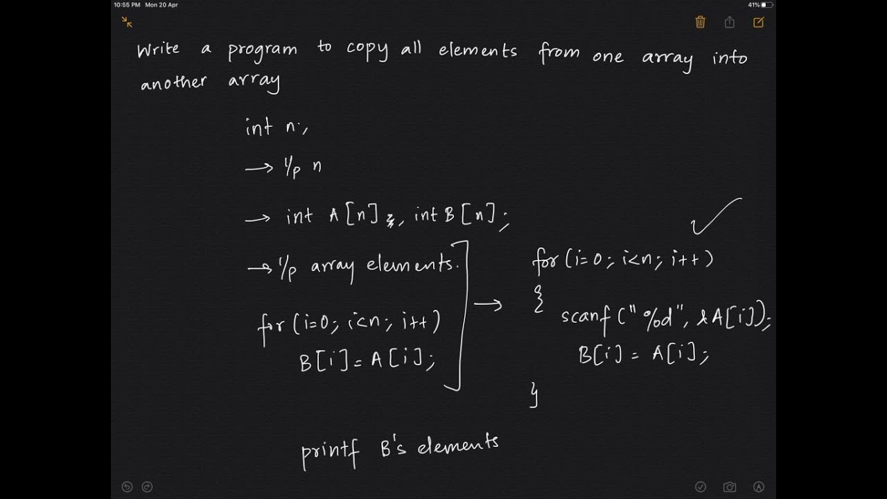 Copying elements of an Array - YouTube