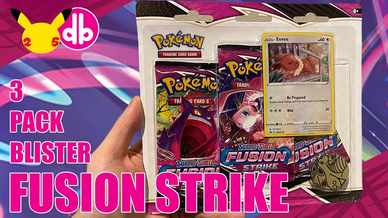 Fusion Strike 3 pack blister eevee pokemon pack opening 