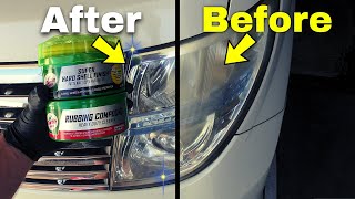 How To Restore Headlights FAST & CHEAP ( Car Headlight Restoration using Turtle Wax VS Clear Coat ) screenshot 1