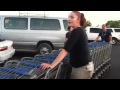 Pushing carts at walmart