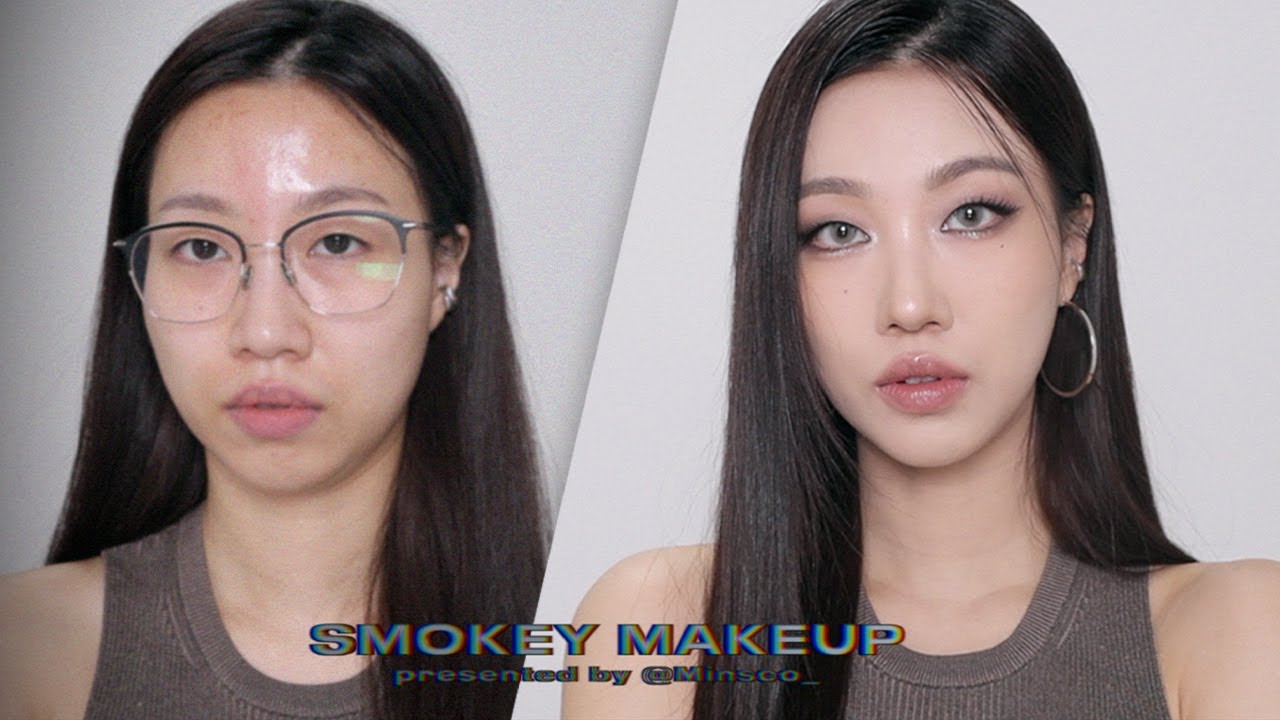 평범 →🔥핫걸🔥 되는 K-아이돌 스모키 메이크업 (블렌딩 스킬, 중안부 짧아보이는 팁 등) | 민스코 Minsco