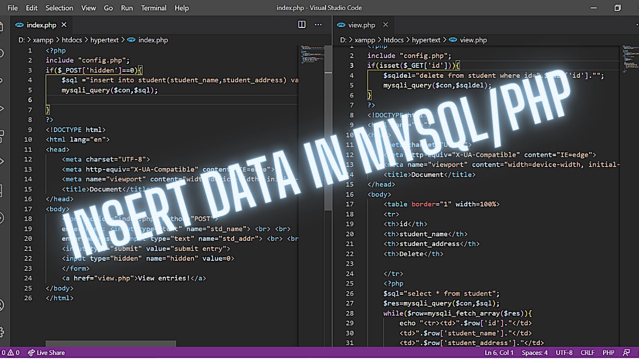 Insert data with php - YouTube