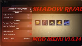 Shadow Rival Mod Menu v1.0.24 Free Purchasing,No Skill Cooldown...etc| By Treaky Modz