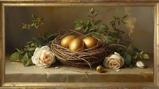Easter Eggs 4K Frame TV Art Screensaver | Spring Bunny Rabbit | Vintage Gold Framed TV Art Slideshow screenshot 5
