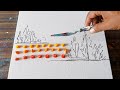 Landscape Painting Demo / Tutorial / Easy For Beginners / Relaxing / Daily Art Therapy / Day #224