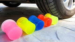 Crushing Crunchy & Soft Things by Car! - EXPERIMENT- SLİME VS CAR, Relaxing videos screenshot 5