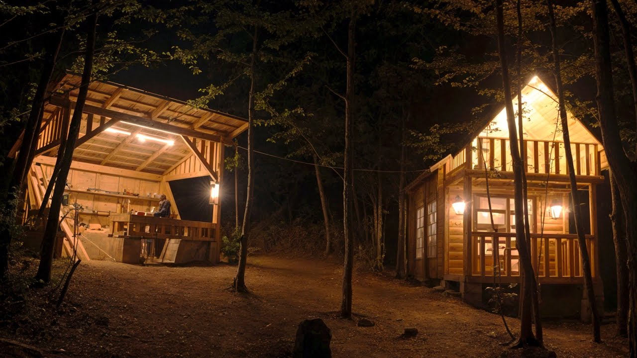Life in the Middle of the Forest. Lighting and Furniture in a Log House