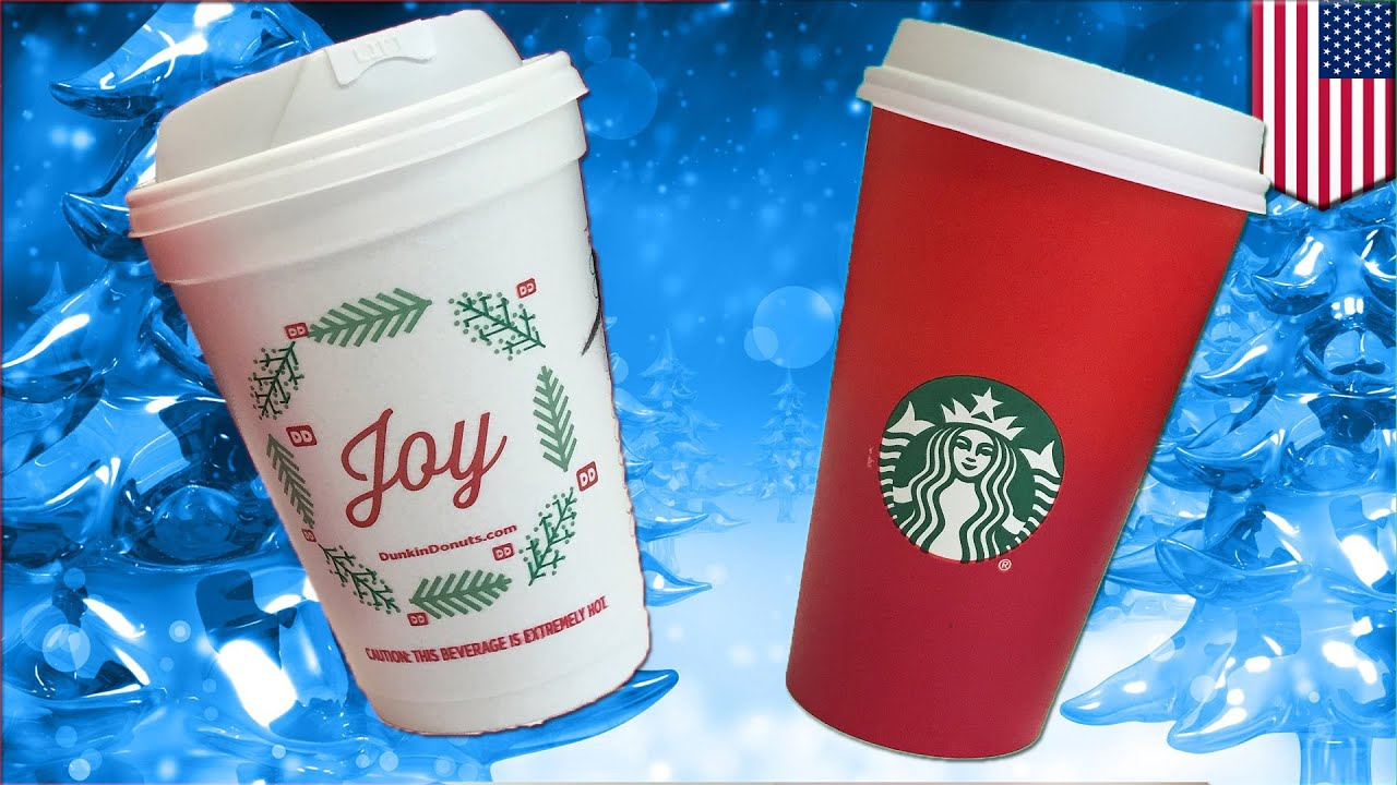 Dunkin Donuts Joy Holiday Cups Vs Starbucks Red Only War On Christmas Round 1 Dunkin Donuts Joy Holiday Cups Vs Starbucks Red Only War On Christmas Round 1