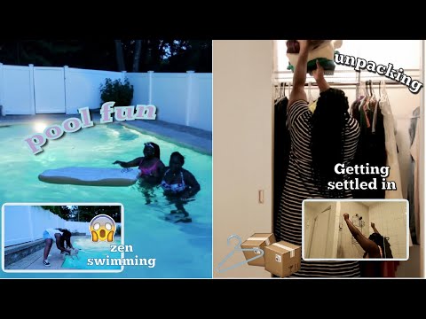 Unpacking, Getting Zen to Swim, Pool Fun | Moving Vlog pt.2