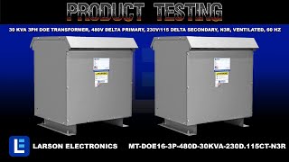 30 kVA 3PH DOE Transformer, 480V Delta Primary, 230V/115 Delta Secondary, N3R, Ventilated, 60 Hz
