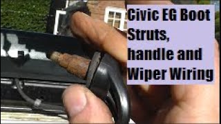 Civic EG WHITE EP11 Rear Boot Strut Handle and Wiper Wiring