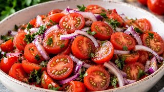 סלט עגבניות שרי ובצל