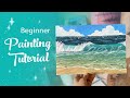 Acrylic Painting Tutorial - How To Paint Waves (for beginners)