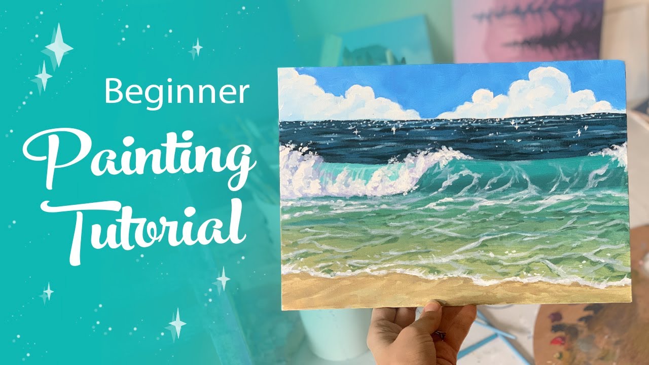 Easy Way to Paint a Beach Scene / Acrylic Painting for Beginners 