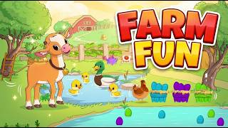 Fun Farm Animal Games! 🐮 Egg Sorting & Animal Play for Kids screenshot 1