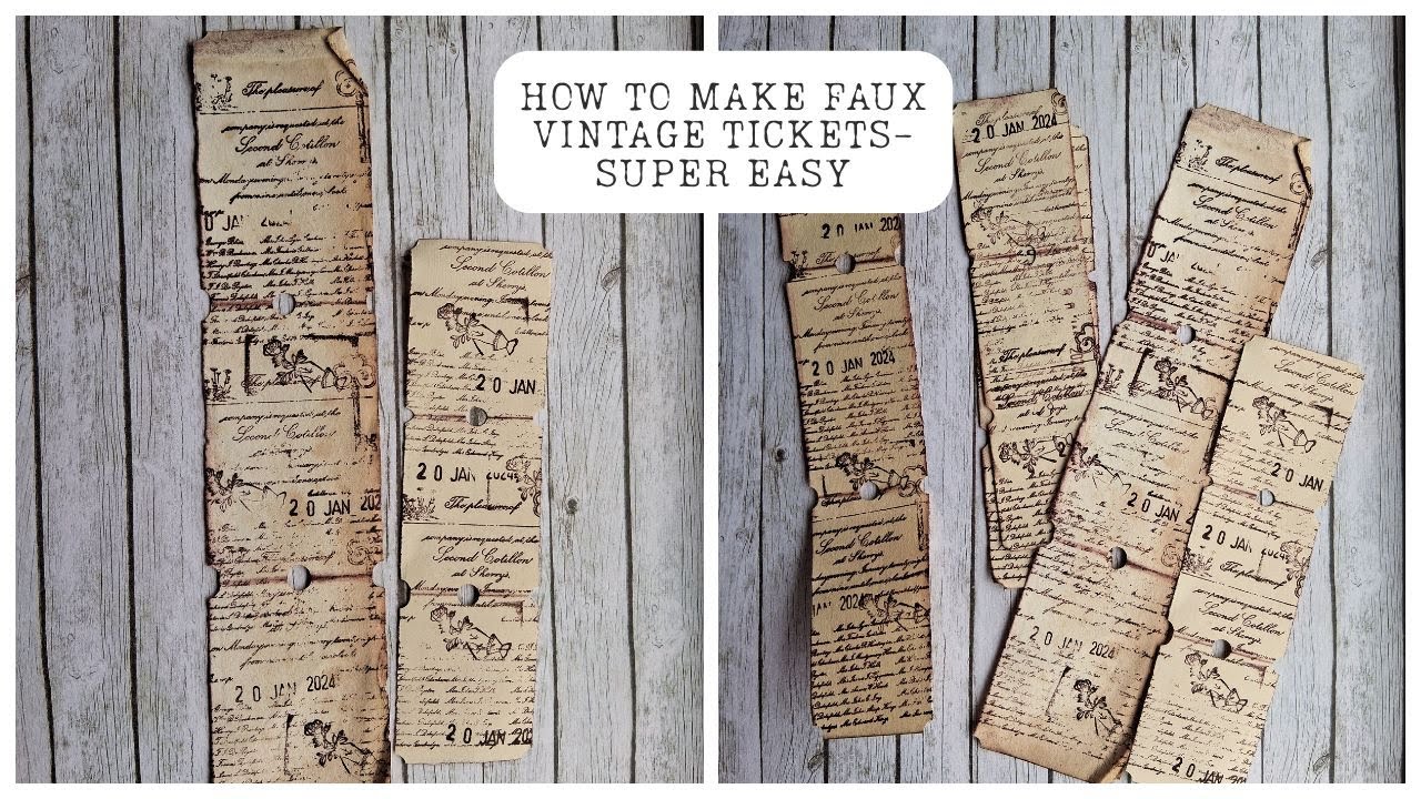 How to make simple junk journal tickets