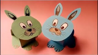 اشغال يدوية - صنع أرنب من الورق المقوى
