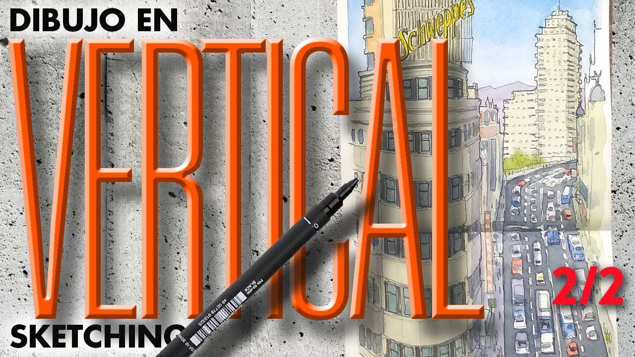 (2) Dibujo en vertical tutorial dibujo urbano de arriba. Vertical sketching, learn sketch from above
