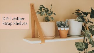 DIY Hanging Leather Shelves