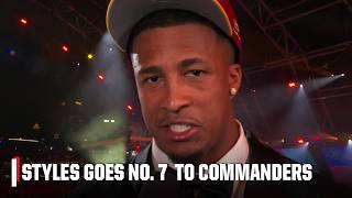 Celebrity Sonny Styles' message after going No. 7 to Commanders: 'I LOVE THE GAME!' | 2026 NFL Draft Net Worth